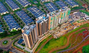 High-rise residential development under construction showing how stormwater design becomes more complex in dense urban sites