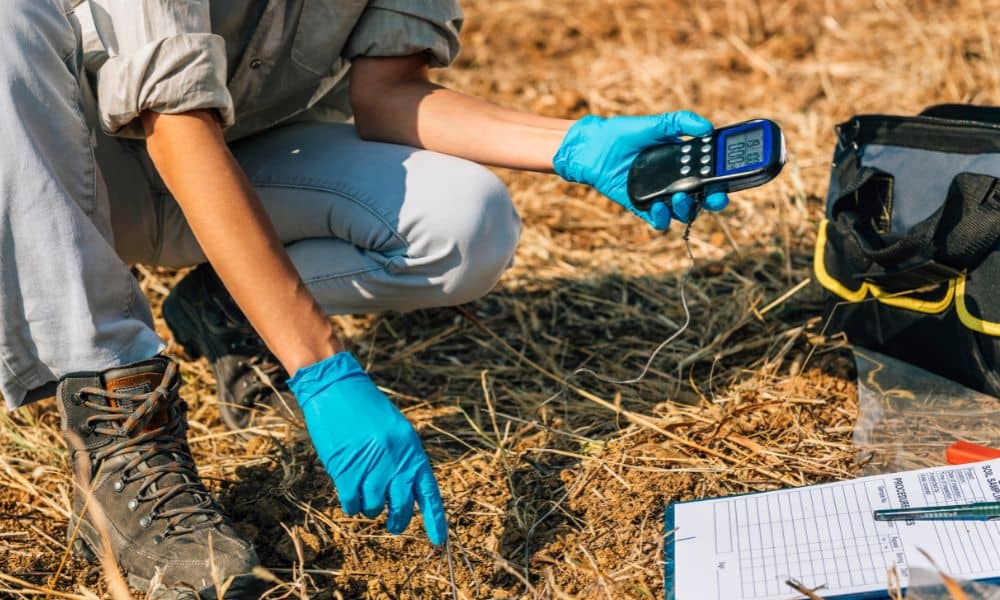 Field soil testing used during a due diligence survey to evaluate site conditions before design